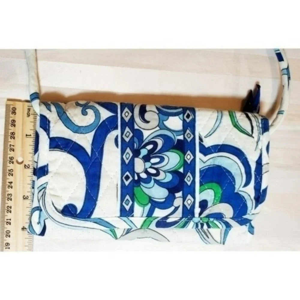 Vera Bradley Wallet Purse Bag Mediteranean Fold over Crossbody - Picture 9 of 10